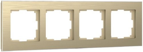 Рамка универсальная Werkel Aluminium 4-м. металл шампань алюминий фото Рамка универсальная Werkel Aluminium 4-м. металл шампань алюминий картинка